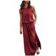 thumbnail image 4 of MELDVDIB - Vestido largo informal sin mangas para mujer, de color puro, para verano, fiesta, playa, cuello redondo, ideal como regalo de vacaciones, 4 of 7