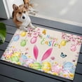 thumbnail image 3 of Happy Easter Entryway Rug 2'x3'&nbsp; Non Slip Front Door Mats, Spring Farmhouse Bunny Eggs Flower Beige Entrance Rugs Indoor Outdoor Carpet, Washable Floor Mats Small Area Rug for Bedroom Kitchen, 3 of 8