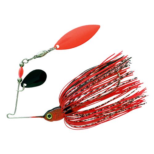BOOYAH Pond Magic Fishing Lure Spinnerbait Two Blade Red Ant 3/16 oz