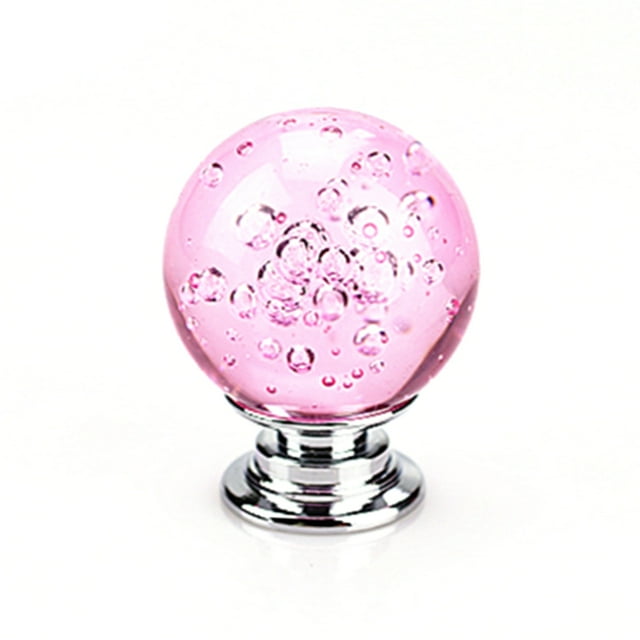 Yeacher Poignée de Porte Bouton Poignées de Tiroir Poignée de Meuble Base en Verre Cristal Aluminium 30 mm Poignée de Porte d'Armoire Quincaillerie d'Armoire