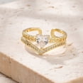 5pcs Rack Plating Brass Micro Pave Clear Cubic Zirconia Open Cuff ...