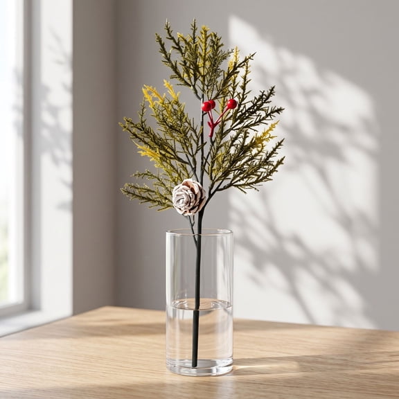 Fmbmuo Artificial Pine Branch 50cm Christmas Decor with Berries Pinecone 5 Styles for Home Tree Mantel Decor Christmas Decor,Multicolor