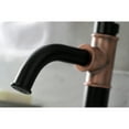 thumbnail image 4 of Kingston Brass KSD282RXAC Belknap One-Handle Single-Hole Bathroom Faucet with Deck Plate and Push Pop-Up Drain, Matte Black/Antique Copper, 4 of 7
