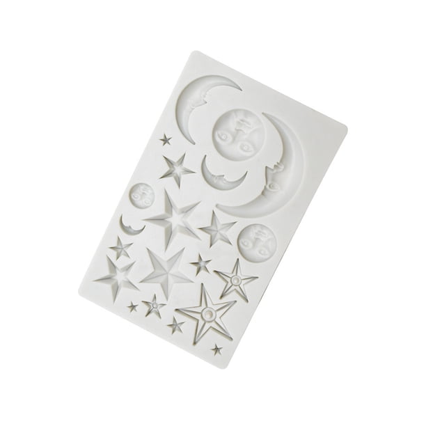 Yuarrent Moldes para galletas Star Moon Forma de cara humana Molde en relieve Hecho a mano Fondant Fundición Die Chocolate Cupcake Decoraciones Artesanía gris blanco Yuarrent HA061137-02
