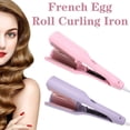 thumbnail image 3 of Curling Iron French Egg Roll Curling Iron Water Ripple V-shapedionic Hair Curling Iron Fast Heating, Adjustable Temperature, Egg Roll Hair Waving Iron Hair Curler Styling Tools J5S1, 3 of 9
