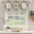 thumbnail image 3 of Hello Spring Valances for Windows, Decorative Rod Pocket Window Valance Curtains, Farmhouse Floral Eucalyptus Wood Plaid Burlap Short Curtain Drapes for Kitchen/Living Room, 2 Panels, 42" W x 18" L, 3 of 8