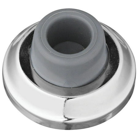 Chrome Pocket Door Hardware - Stanley 750161 Concave Door Stop, Solid Brass, Bright Chrome Plated