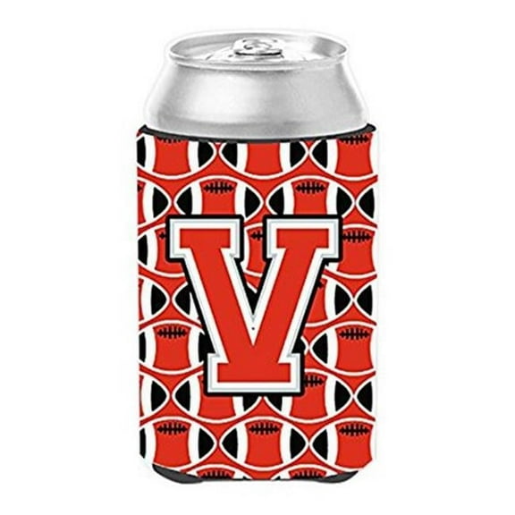 Letter V Football Scarlet & Grey Can or Bottle Hugger