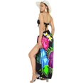 thumbnail image 4 of HAPPY BAY Women's Summer Beachwear Sarong Bikini Wraps Swim Cover up Skirt Wrap Bathing suit Swimwear Swimsuit Beach Coverups for Women One Size Black, Flower, 4 of 5