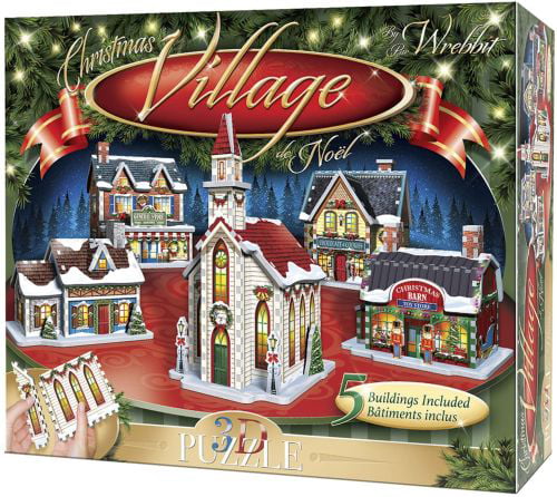 5 Building Collection Christmas Village 3D Jigsaw Puzzle 