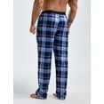 thumbnail image 2 of Men Plaid Print Contrast Letter Tape Sleep Pants, 2 of 5