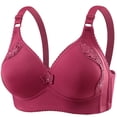 thumbnail image 2 of Bras for Women Plus Size Push Up Deep V Bras for Senior Comfort Wireless Everyday Bra Comfort Full Coverage Bra Wine Bras,Size 36-46, 2 of 3