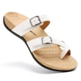 thumbnail image 3 of Sandalias ortopédicas Athlefit para mujer con soporte para arco, color blanco 8, 3 of 4