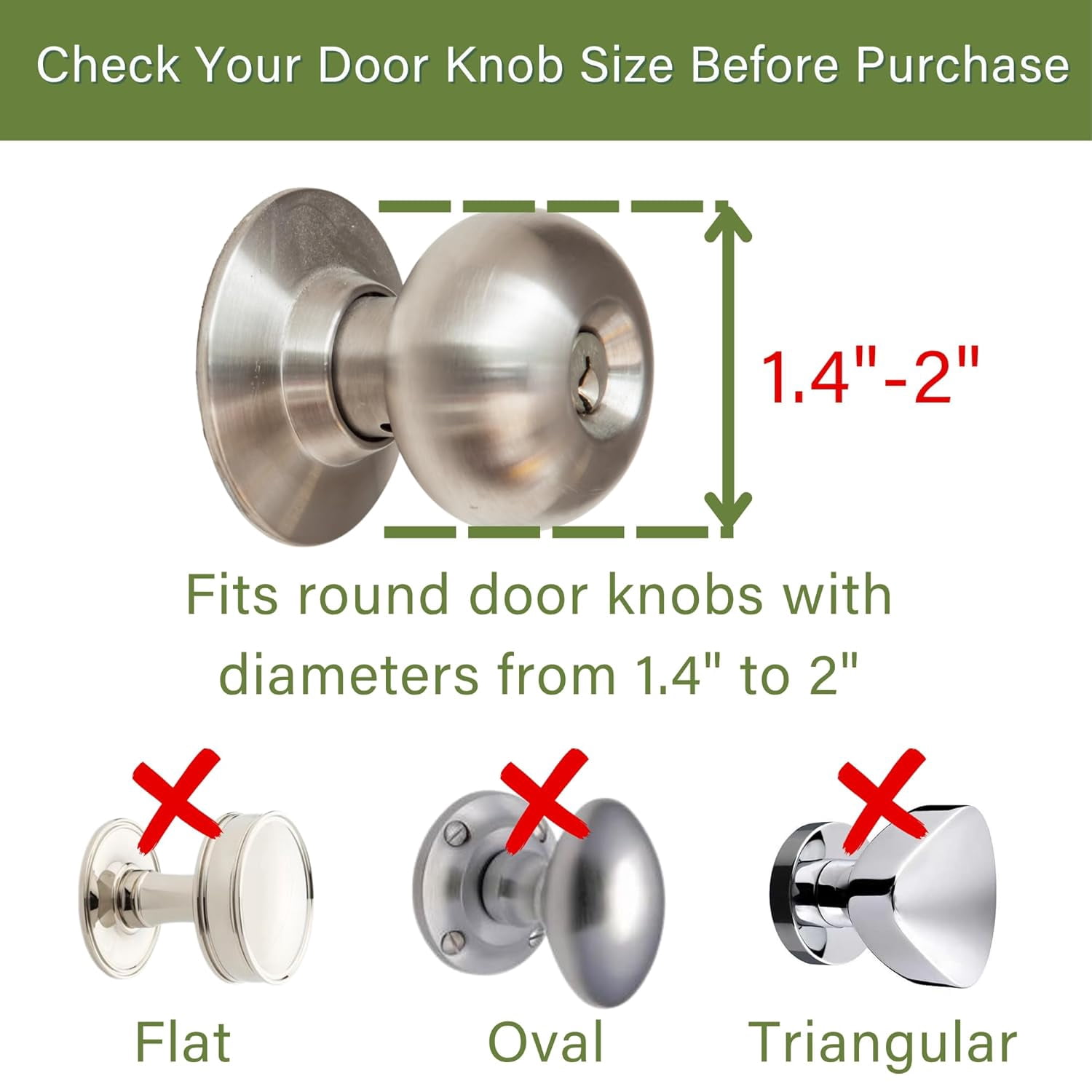 6 Pack Door Knob Safety Covers for Kids, Child Proof Door Knob Covers, Door Handle Baby Proof, Child Locks for Door, Easy to Install, White