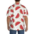 thumbnail image 3 of Sikiie Watermelon Men's Wrinkle Free Untucked Cuban Shirt Business Casual Button Down Shirts Short Sleeve ShirtX-Large, 3 of 5