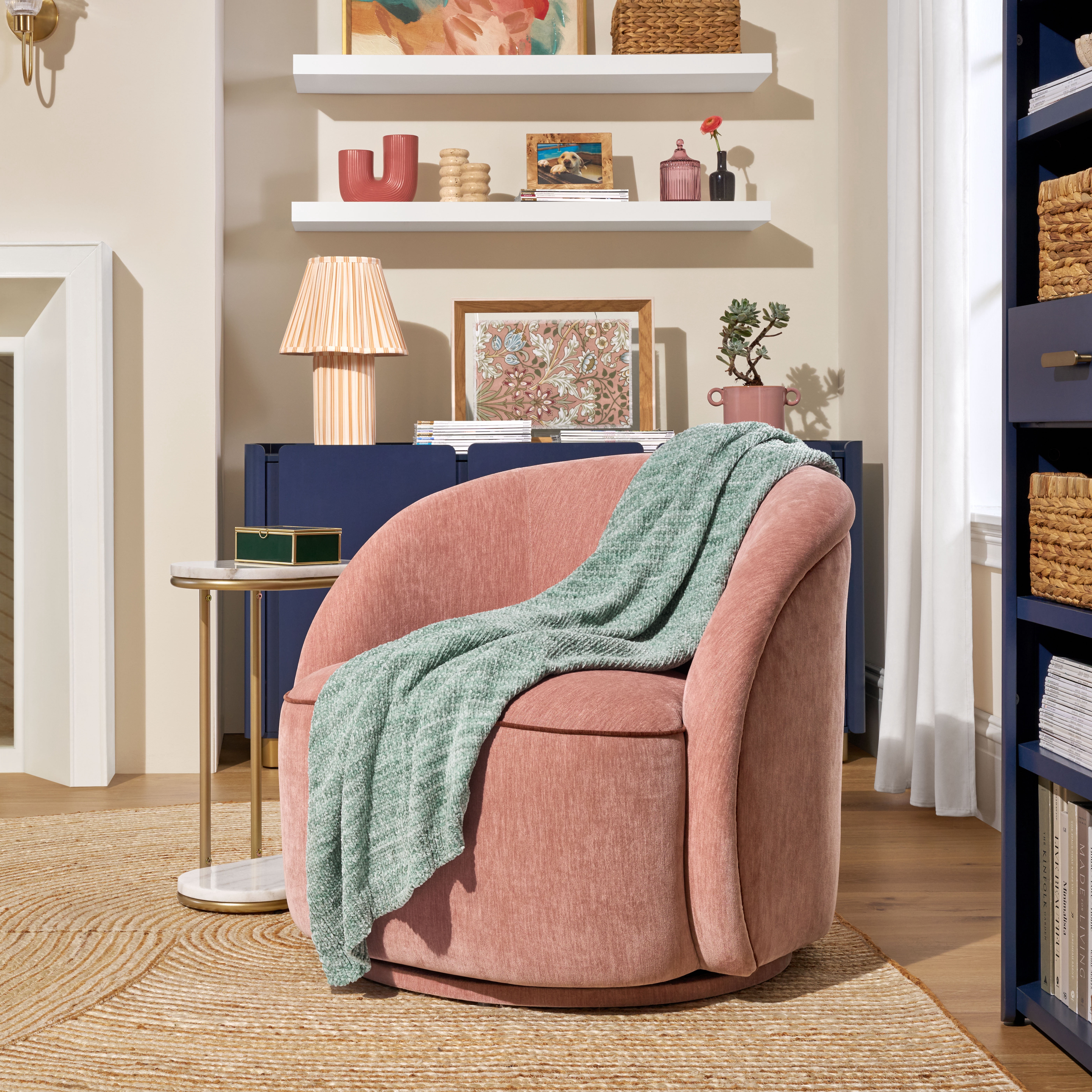Beautiful 50"x 72" Green Melange Chenille Throw by Drew Barrymore