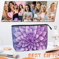 thumbnail image 6 of Makeup Bag Small Toilet Cosmetic Bags Travel Makeup Case Waterproof for Women Girls 6.7X9.45inches - Purple Flower With Overlap Petals, 6 of 7