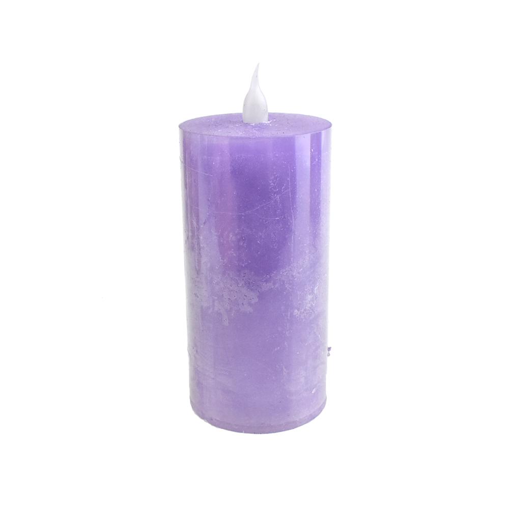 Battery Operated LED Votive Candle with BuiltIn Timer, Lilac, 4Inch
