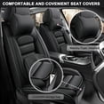 thumbnail image 2 of 2017 for Hyundai Elantra Car Seat Cover, Black Car Seat Covers, Leather Full Set of 5 Seats With a Headrest and Lumbar Support Non-slip, Airbag-Compatible, 2 of 7
