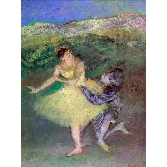 "Harlequin and Colombine, Degas - CANVAS OR FINE PRINT WALL ART"