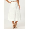 thumbnail image 4 of DARING DIVA Women's Eyelet Boho Skirt Elastic A-Line Midi Skirts Small White, 4 of 6