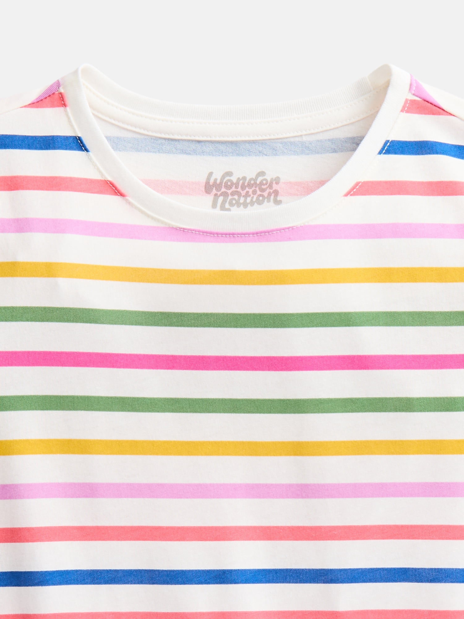 Wonder Nation Girls Kid Tough Tee with Short Sleeves, Sizes 4-18 & Plus