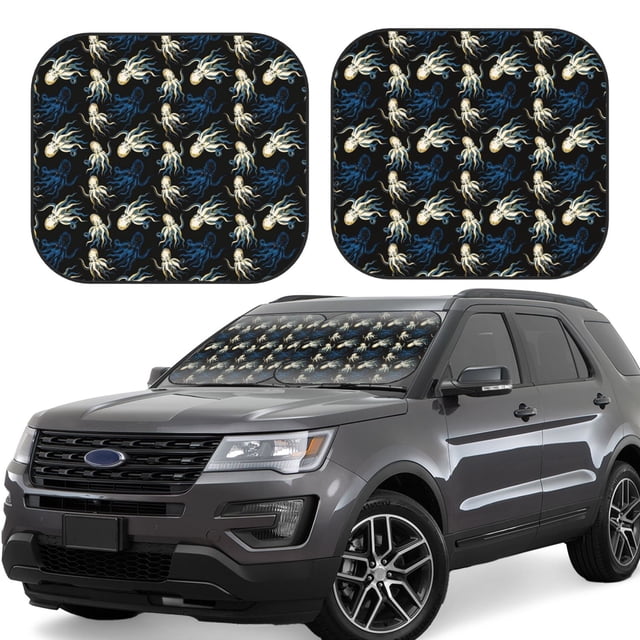 Wukai Octopus 1 Car Front Windshield Sun Shade,Sun Visor Shield Block Automotive Interior Protector Blocks UV Rays-Medium