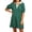 Dark Green, variant on Stripe Printing Women Short Sleeve V Neck Casual Mini Shirt Dresss