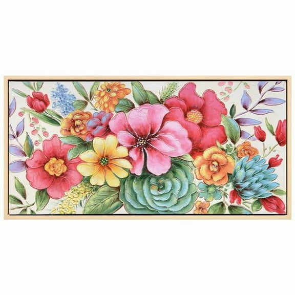 Floral Symphony Heavily Textured Hand Painted Framed Canvas Wall Art
