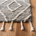 thumbnail image 3 of SAFAVIEH Casablanca Cleves Geometric Diamonds Wool Shag Area Rug, Grey/Ivory, 4' x 6', 3 of 10