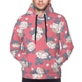 thumbnail image 4 of KLL Rose Flowers Print Mens Hoodie Long Sleeve Casual Pullover Hooded Sweatshirt Fashion Drawstring Hoodies with Pocket-X-Large, 4 of 6