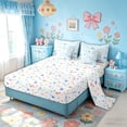 thumbnail image 5 of Meiyoeat Kawaii Bow Cherry Plaid Twin Bedding Sets for Boys Girls, Blue Kawaii Ribbon Bedding Comforter Set, Colorful Star Reversible, 7-Piece, 5 of 6