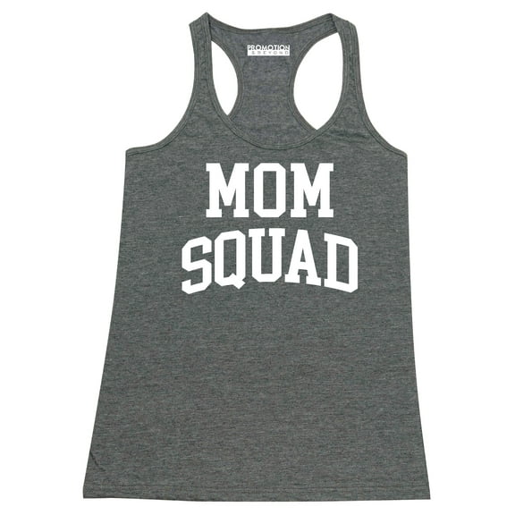 Mom Squad Birthday Pregnancy Mother's Day Gift Women's Tank Top, XL, H. Charcoal