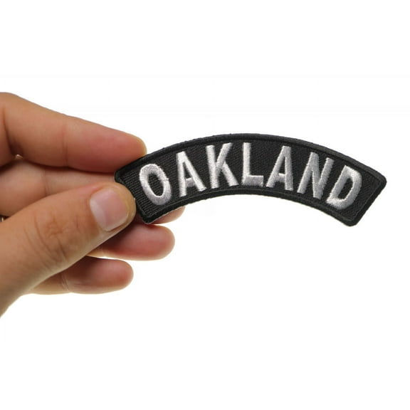 Patch, Small Embroidered Rocker (Iron-On or Sew-On), Oakland California City Patch, 4" x 1" Arch