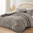 thumbnail image 2 of Light Grey King Comforter Set Tufted Bedding Set King 3 Pieces, Boho Shabby Chic Comforter with 2 Pillowcases, 2 of 6