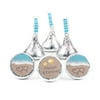 324ct Beach Wedding Stickers for Hershey's Kisses Candy Favors for Guests Blue