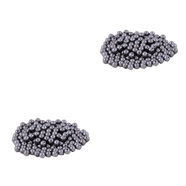 Cateissary Cuentas espaciadoras de 200 piezas, bola suelta, superficie galvanizada, suministros de artesanía, accesorios pequeños para , collar, negro 4mm 2piezas