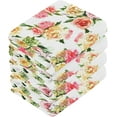 thumbnail image 3 of Beautiful Roses Flower Washcloth 12x12in Set, 2 Pack Absorbent Cotton Towel Square Kitchen Dishes Towels, Soft Cleaning Face Hand Towel Fast Drying Wash cloth, 3 of 7