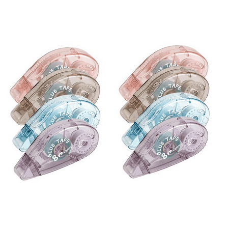 Double Sided Tape Roller - 8 Pack Adhesive Scrapbook Glue Runner (8mm X 210Ft)