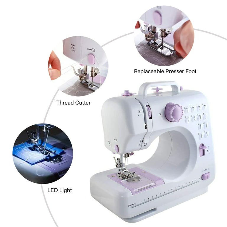 NEX Sewing Machine Children Present Portable Crafting Mending with 12 Built-In