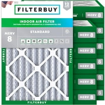 Filterbuy 17x19x4 MERV 8 Dust Defense, Pleated HVAC AC Furnace Air Filters (12-Pack)