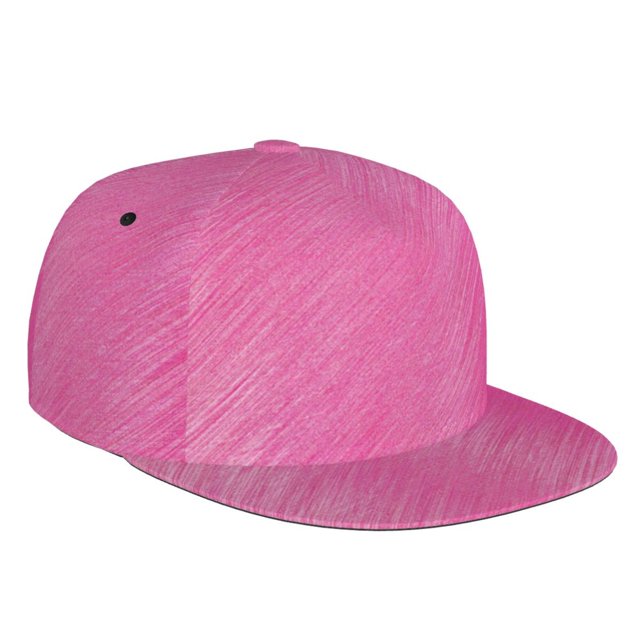 Adult Unisex Fashion Adjustable Baseball Cap, Pink Textured Background Hip Hop Flat Brimmed Hat for All Seasons