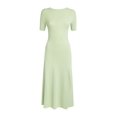 thumbnail image 2 of Maje NWT Ruche Vert Tie-Back MIDI Dress in Light Green Size 40/L, 2 of 7