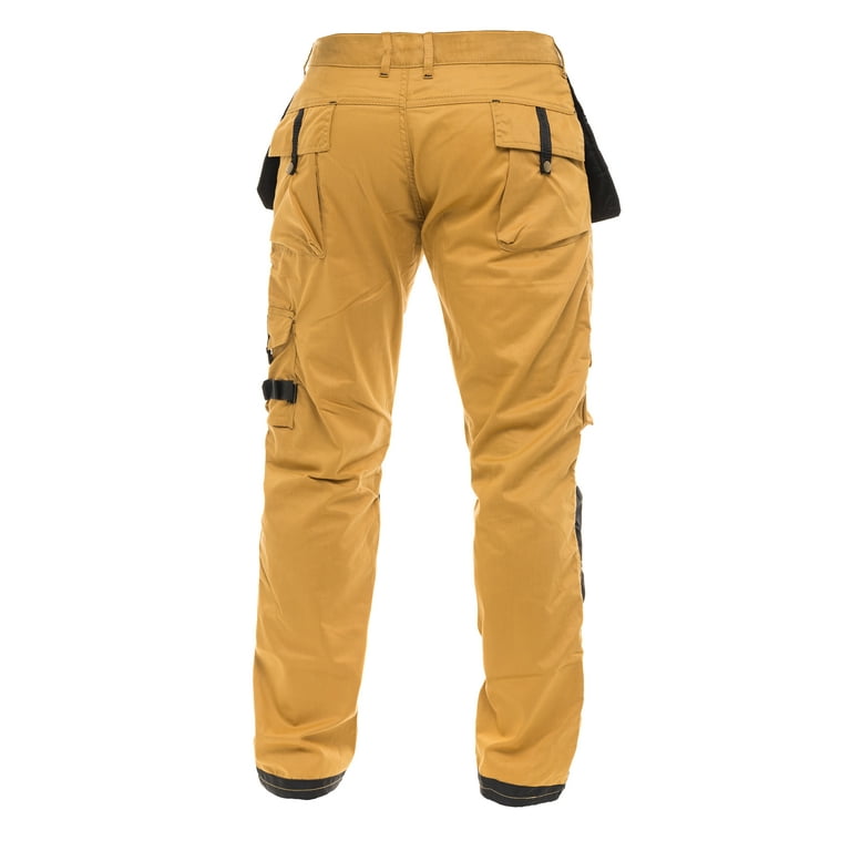 Skylinewears Men cargo pants Workwear Trousers Utility Work Pants with  Cordura Knee Reinforcement Khaki W30-L30