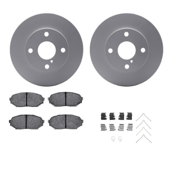 Dynamic Friction Company Front Geospec Brake Rotors with 5000 Advanced Brake Pads includes Hardware 4512-80051