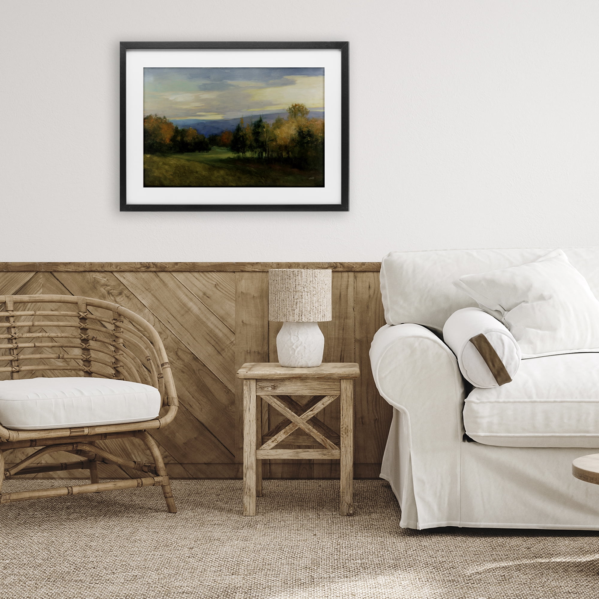 Stupell Industries October Meadow Countryside Black Framed Print Under Glass, design by Julia Purinton