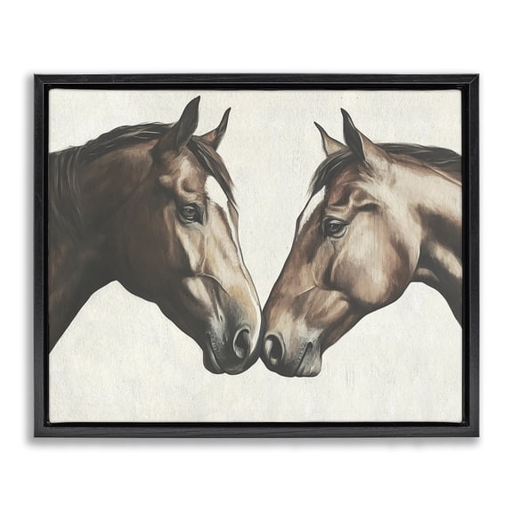 Stupell Industries Modern Equine Companions Pair Black Floating Frame Canvas Art, 21 x 17, by Svetlana Aleynikova
