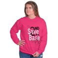 thumbnail image 2 of 2nd Save Base Breast Cancer Warrior Women Crewneck Sweatshirt Brisco Brands S, 2 of 2