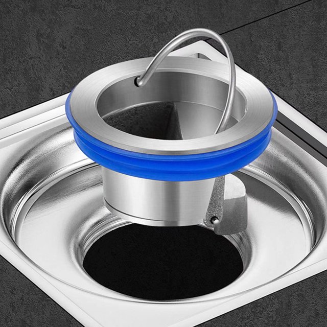 Tapón de sellado Plug and Play Cubierta de desagüe de piso Accesorios de baño (Plata)