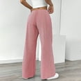 thumbnail image 4 of Lenpel Wide Leg Pants for Women Striped High Waisted Tie Front Cotton Linen Pants Casual Loose Lounge Trousers with Pockets, 4 of 6